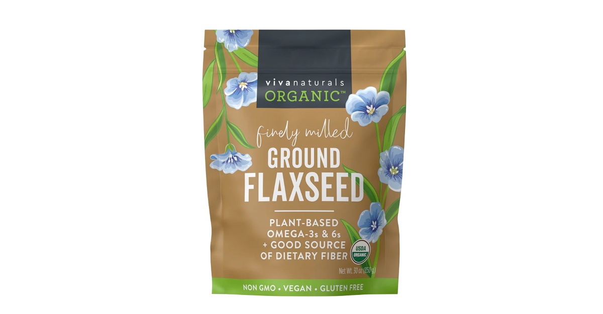 A Bag Viva Naturals Organic Ground Flaxseed