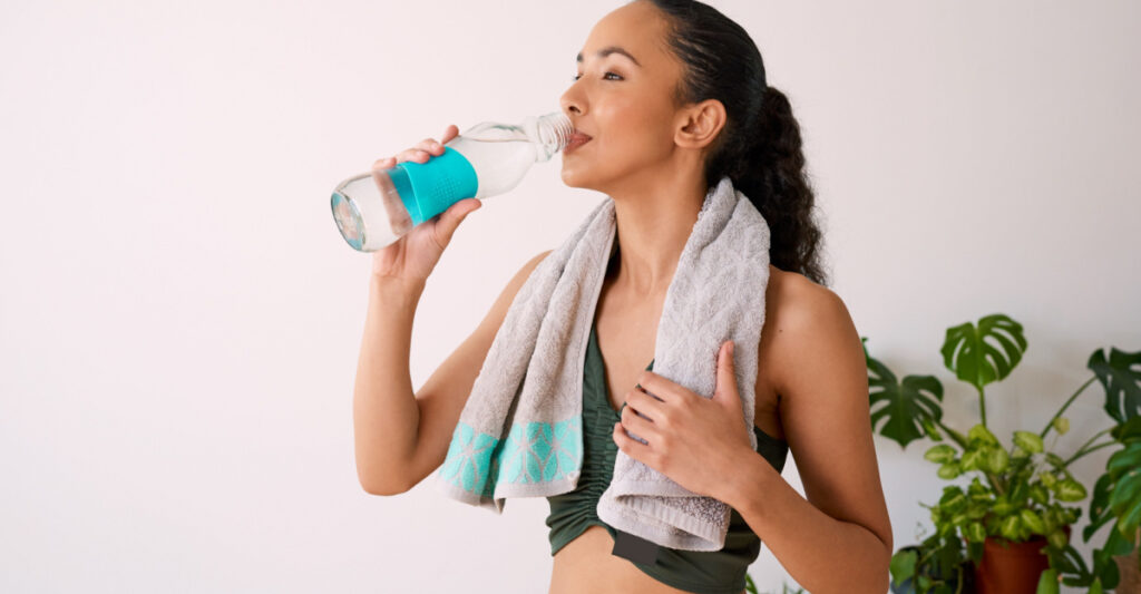 Woman drinking water