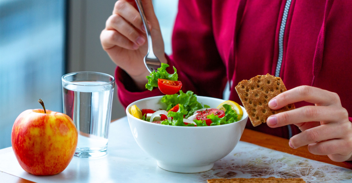 Woman Eating a Salad