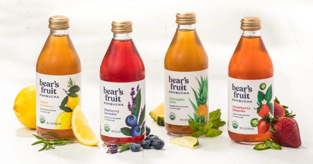 Bears fruit kombucha bottles