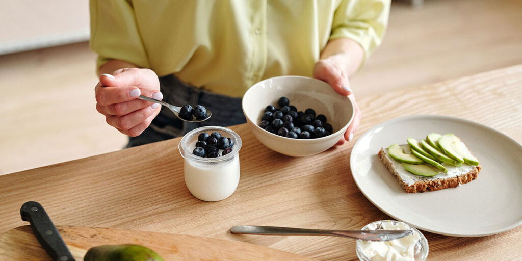 healthy fiber-rich foods on the table in the bowls